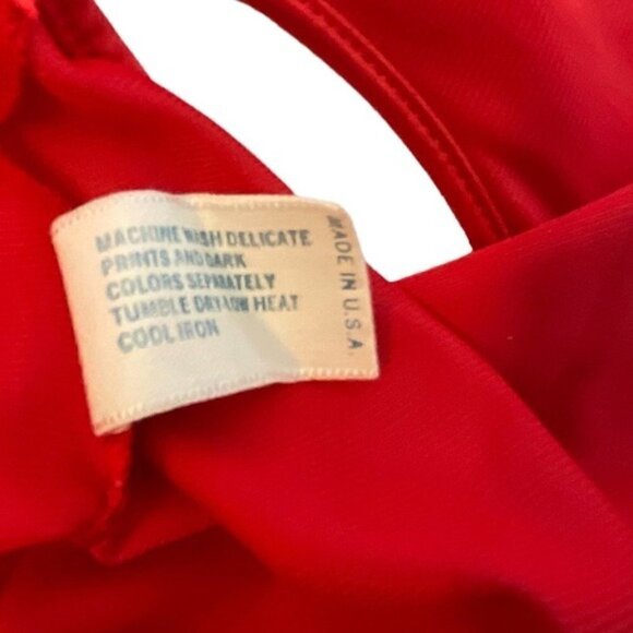 VINTAGE Vanity Fair Red Long Nylon  Nightgown Negligee Gown size 36 ( medium ) - Picture 8 of 8
